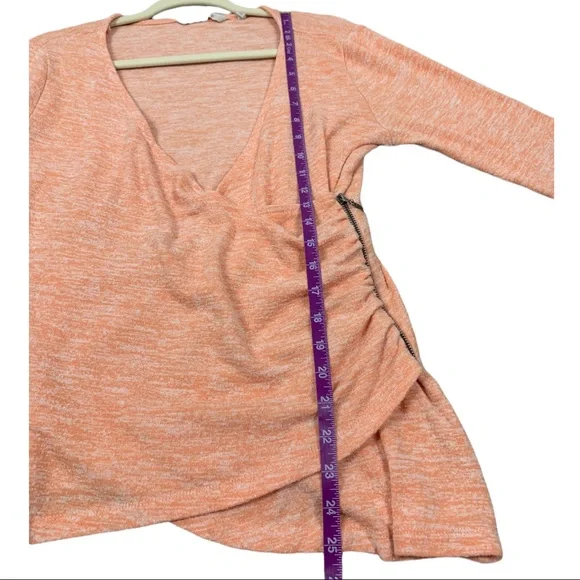 Soft Surroundings Zipper Knit Wrap Sweater | Orange | Women’s XS - Picture 7 of 7